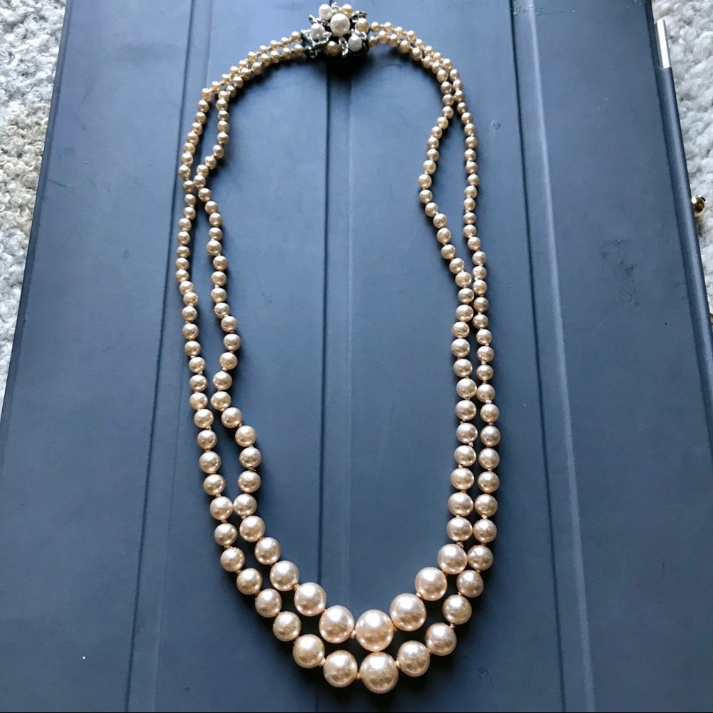 Double Strand Vintage Pearl Necklace